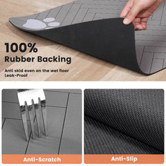 DK177 pet feeding mat absorbing a water spill on its surface.
