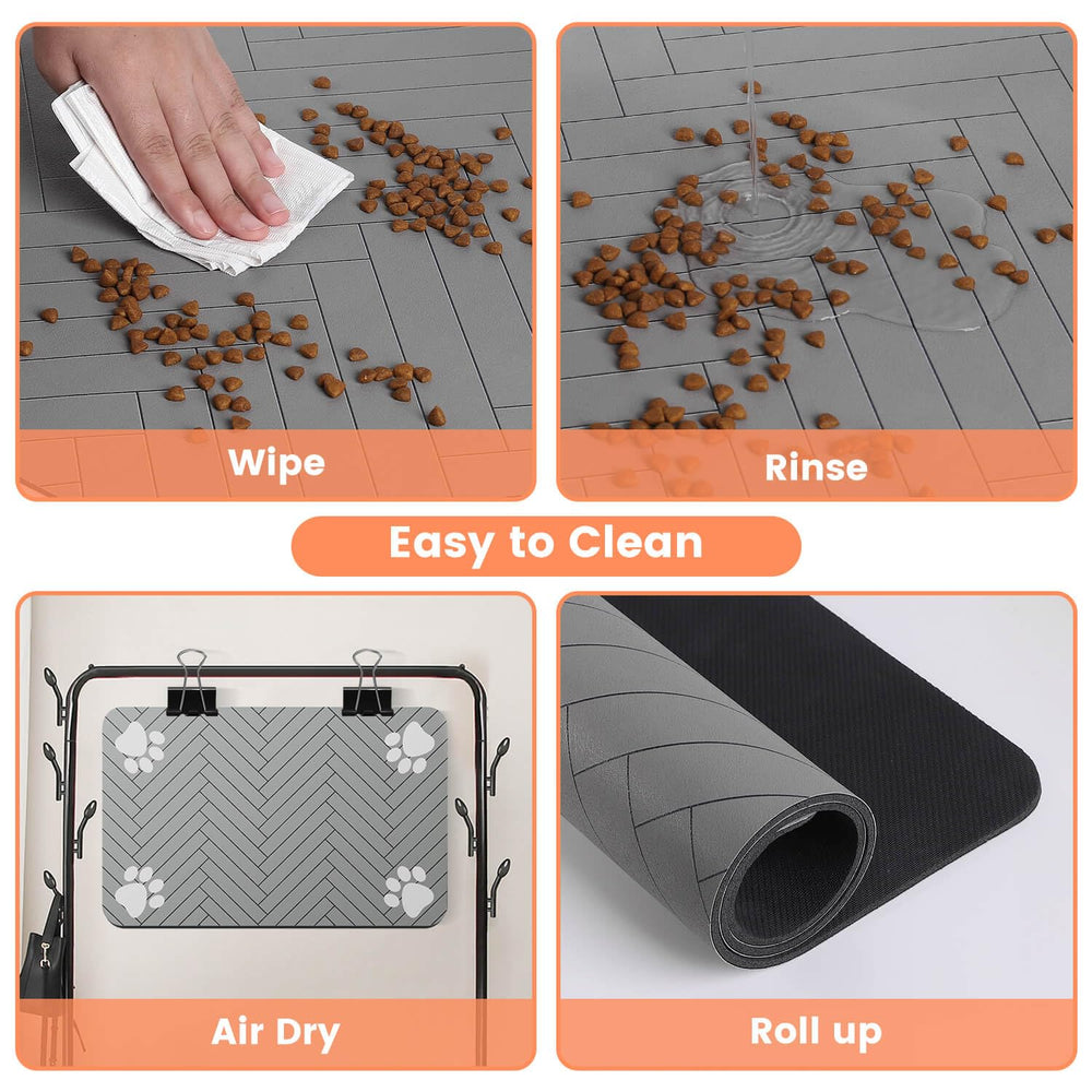 DK177 pet feeding mat detail showing the surface and edge construction.