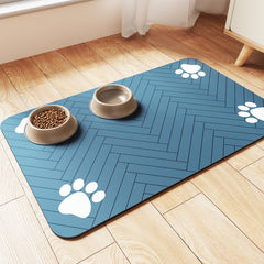 DK177 pet feeding mat shown from the front in blue.