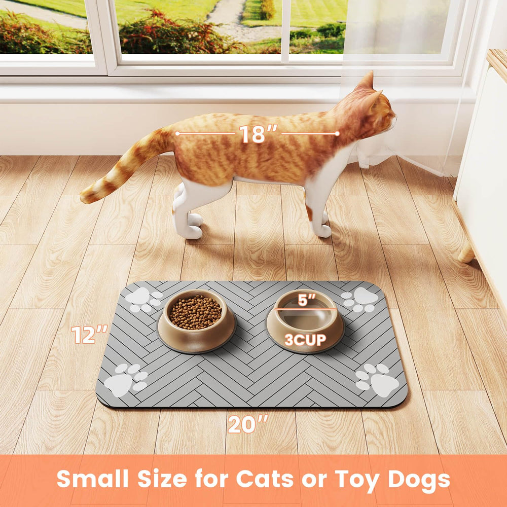 DK177 pet feeding mat being wiped clean with a damp cloth.