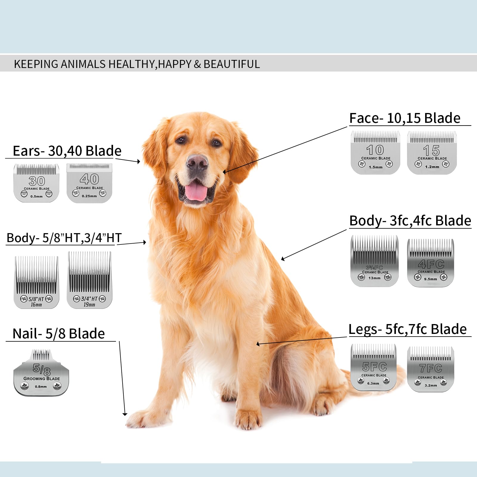 DODAER 3/4HT dog grooming blade attached to a compatible clipper.