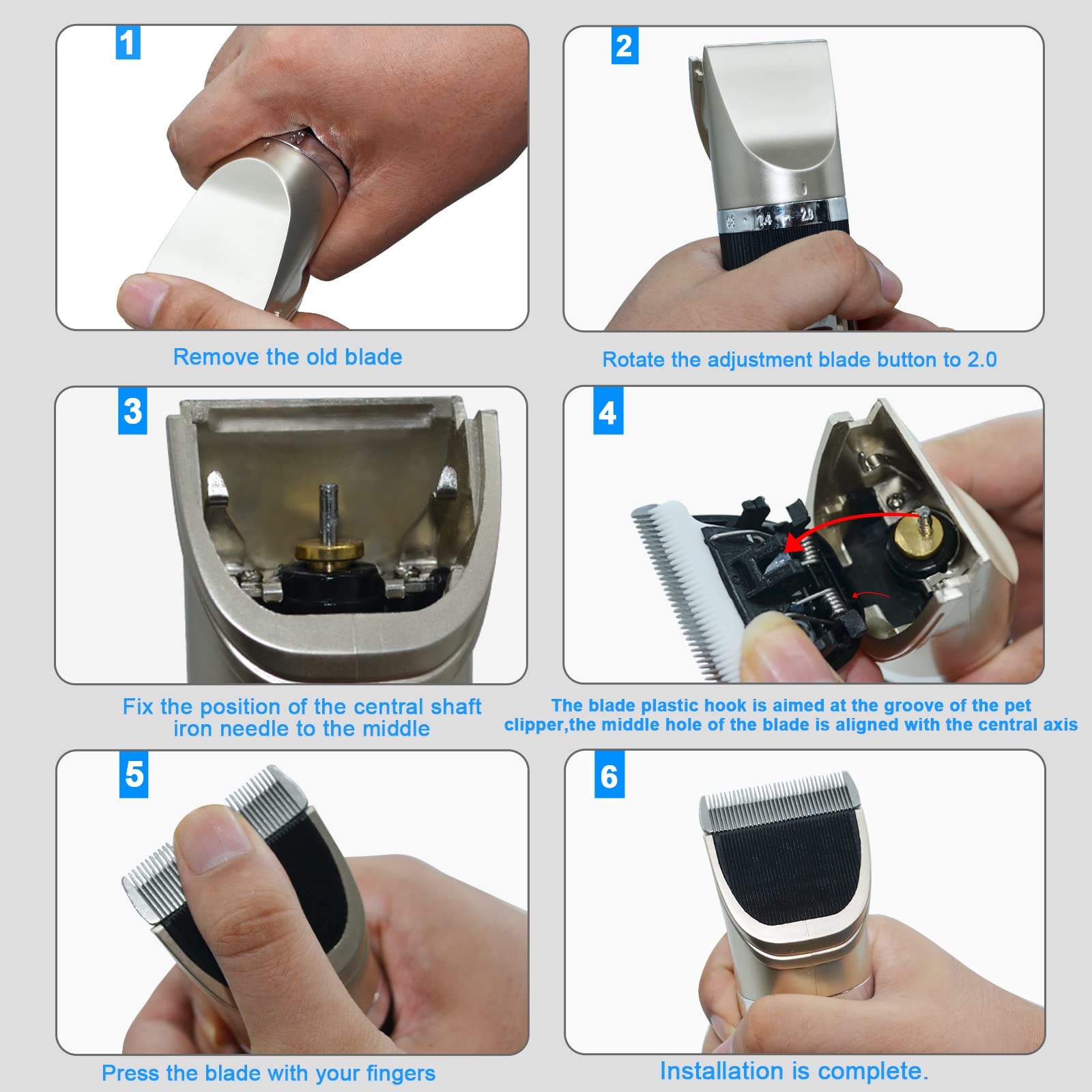 DODAER replacement blade positioned for installation in a compatible clipper.