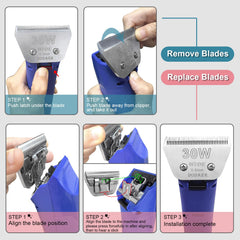 DODAER dog grooming blade shown fitted to a compatible clipper.