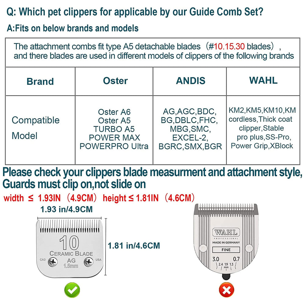 DODAER dog grooming guide comb attached to a compatible detachable-blade clipper.