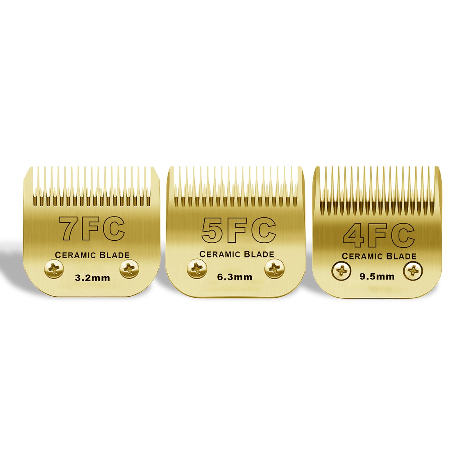 DODAER gold detachable dog blades set shown together in an overview.