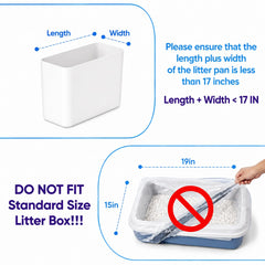 DOEL cat litter bag opened to show its shape as a litter box liner.