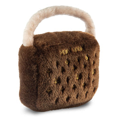 Dog Diggin Designs Chewy Vuiton plush dog toy showing its soft plush exterior.