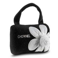 Dog Diggin Designs Chewnel Fleur Blanche plush dog toy shown close up to highlight its floral pattern.