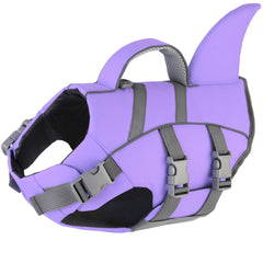 Dogcheer shark dog life jacket shown from the front.