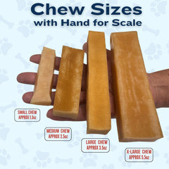 Three Doggo Dog Chew X-Large yak cheese chews shown together.