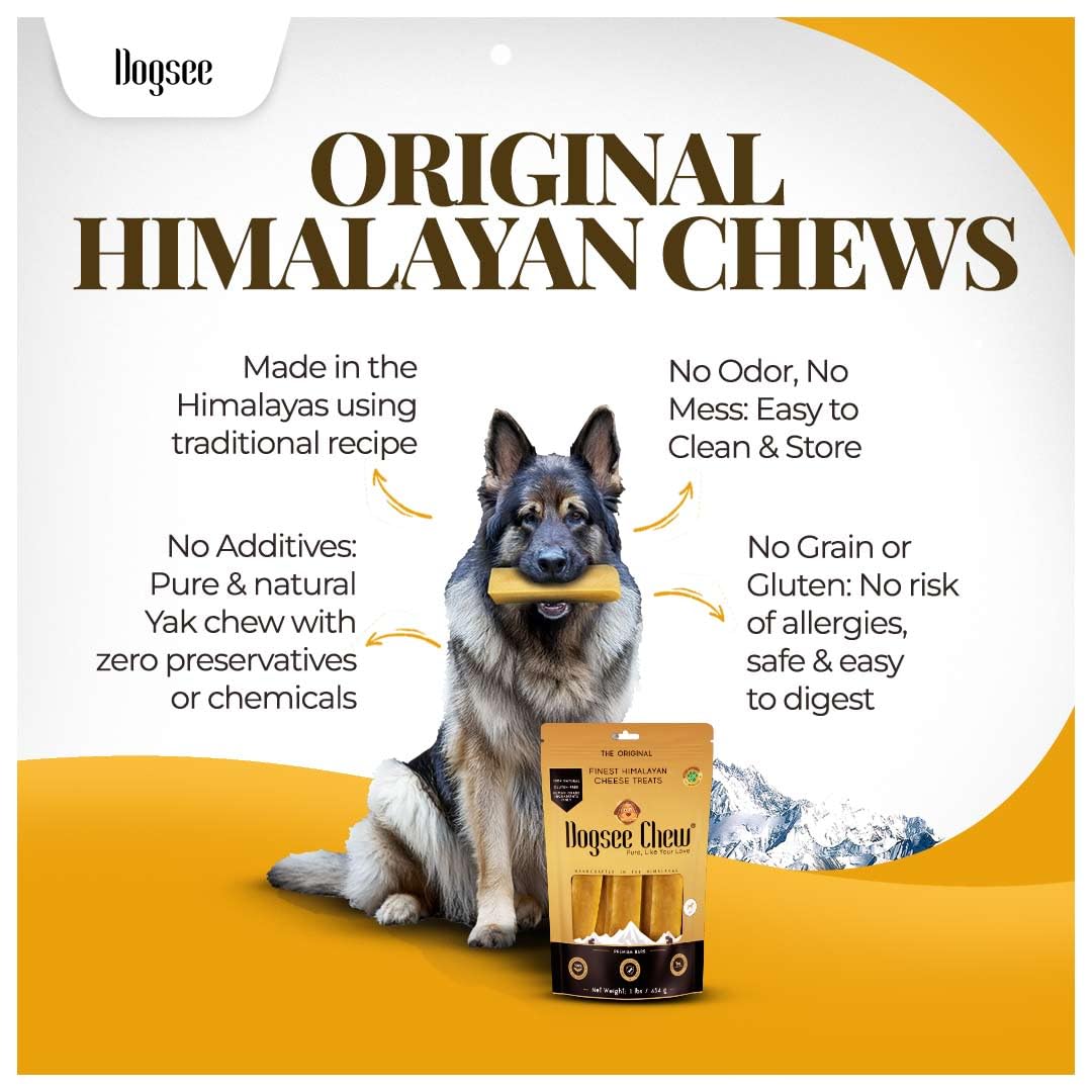 Dogsee Yak Chews displayed as a natural dog treat.