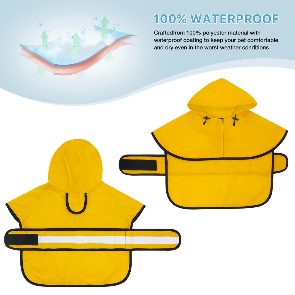 Dolitego dog raincoat detail showing the leash hole.