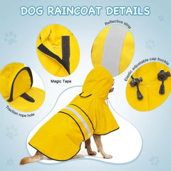 Dolitego dog raincoat close-up showing the reflective strips.