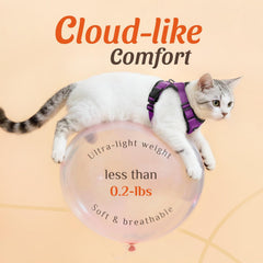 Dooradar cat harness adjustment snaps at the neck and chest.