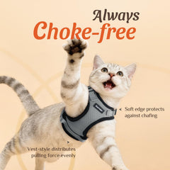 Dooradar Cat Harness and Leash Set showing its back D-ring attachment.