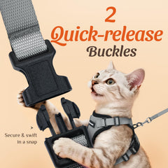 Dooradar Cat Harness and Leash Set showing breathable mesh and foam padding.