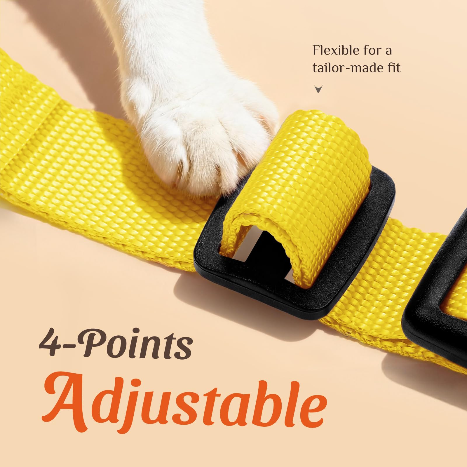 Dooradar cat harness reflective strips shown in close-up.
