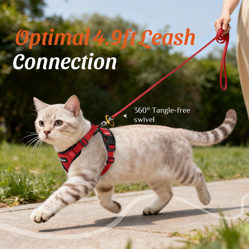 Dooradar cat leash detail showing its 360-degree rotating clip.