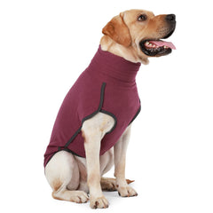 Dotoner dog sweater pullover shown from the front in wine red.