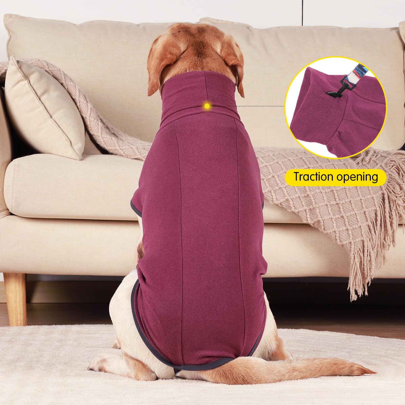 Dotoner dog sweater pullover shown to highlight its step-in design.