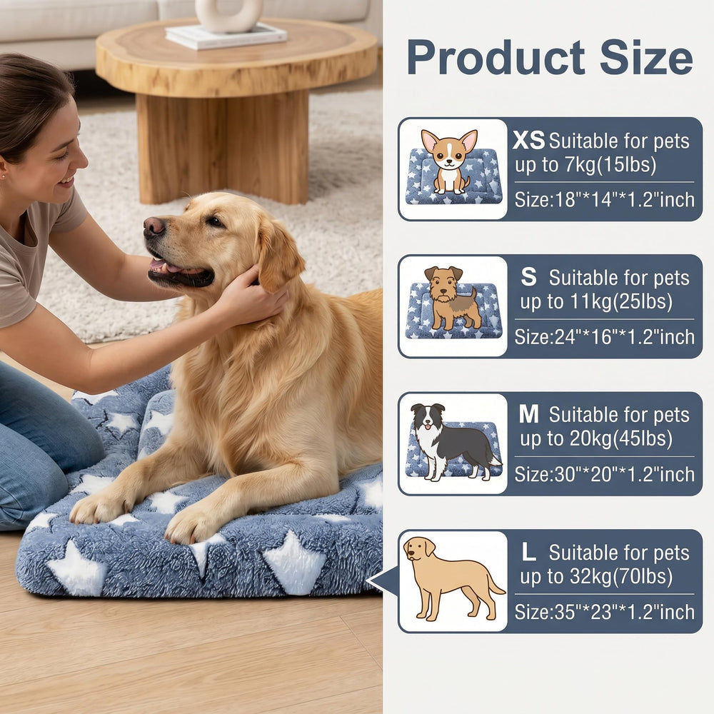 DTKIUSDKR Dog Bed Mat shown on a sofa.