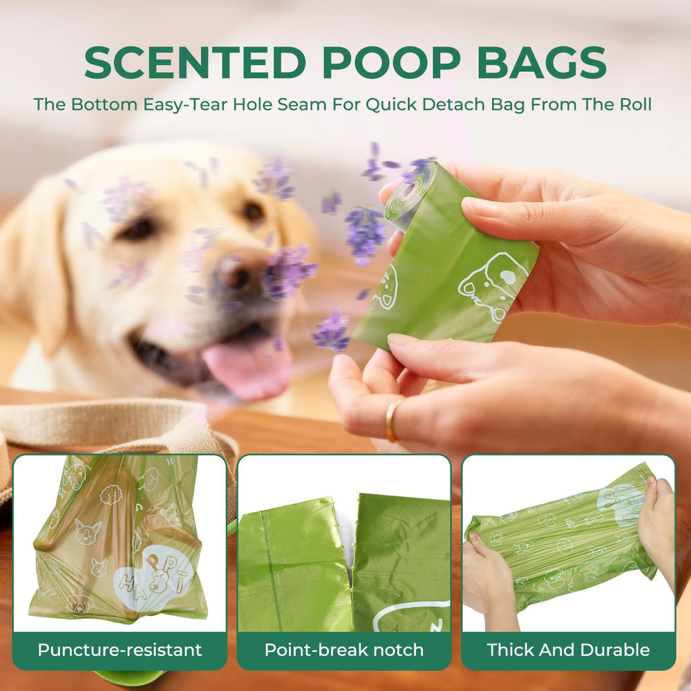 Dyforce dog poop bags arranged as a roll for a closer view.
