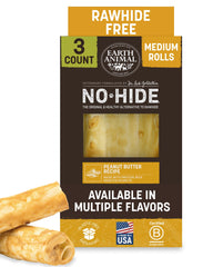 Earth Animal No-Hide Dog Chews shown with the front of the package.