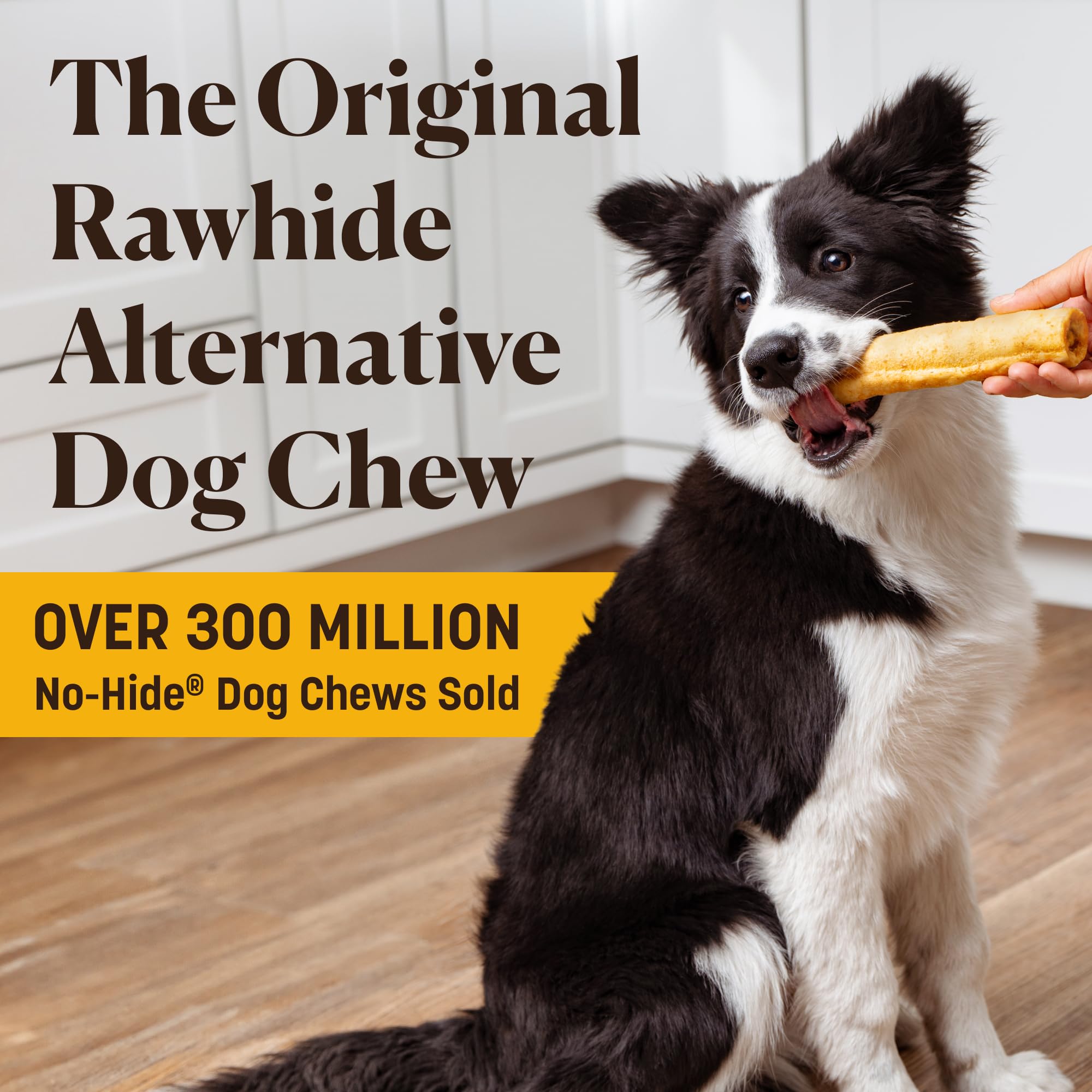 Earth Animal No-Hide Dog Chews shown in a close-up view of the roll.