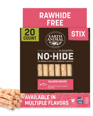 Earth Animal No-Hide Stix Salmon package shown from the front.