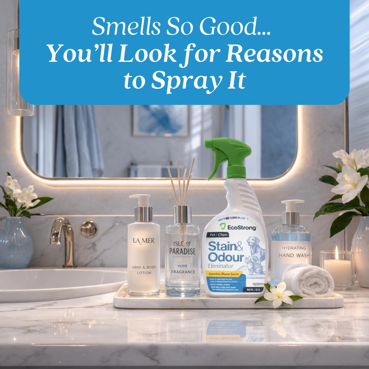 Eco Strong Pet Stain and Odor Remover Bio-Enzymatic formula detail.