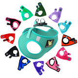 EcoBark Dog Harness shown from the front in mint turquoise.