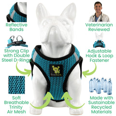 EcoBark step-in dog harness detail showing the recycled straps.