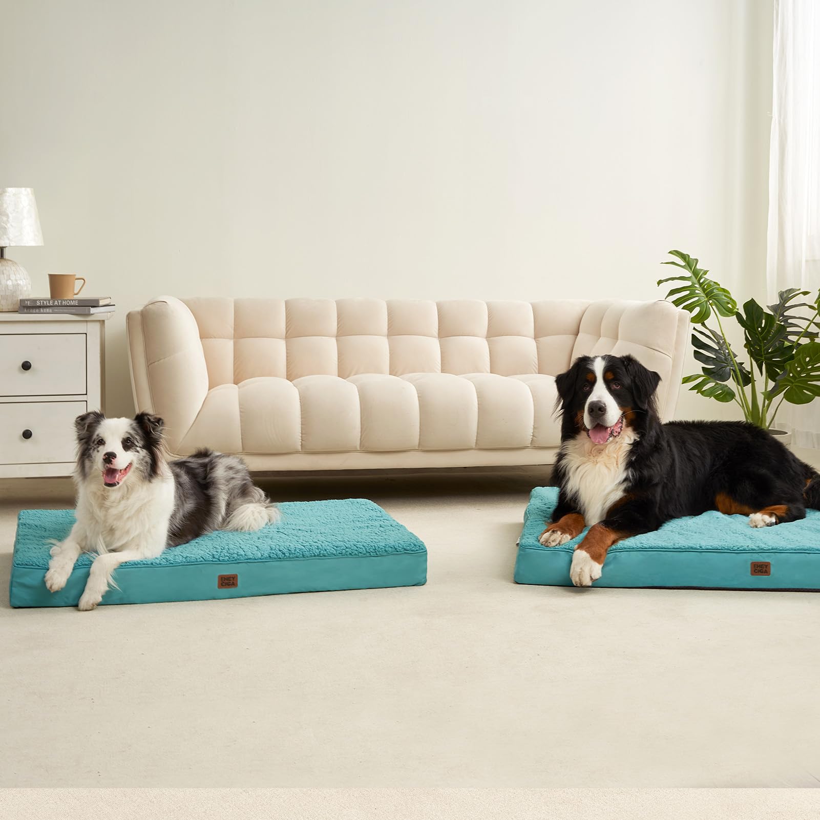 EHEYCIGA orthopedic dog bed Large cover shown for care and washing.