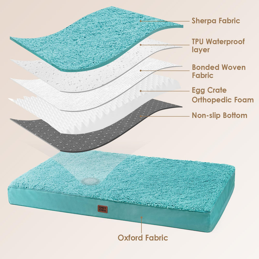 EHEYCIGA orthopedic dog bed Large with the non-skid bottom in view.
