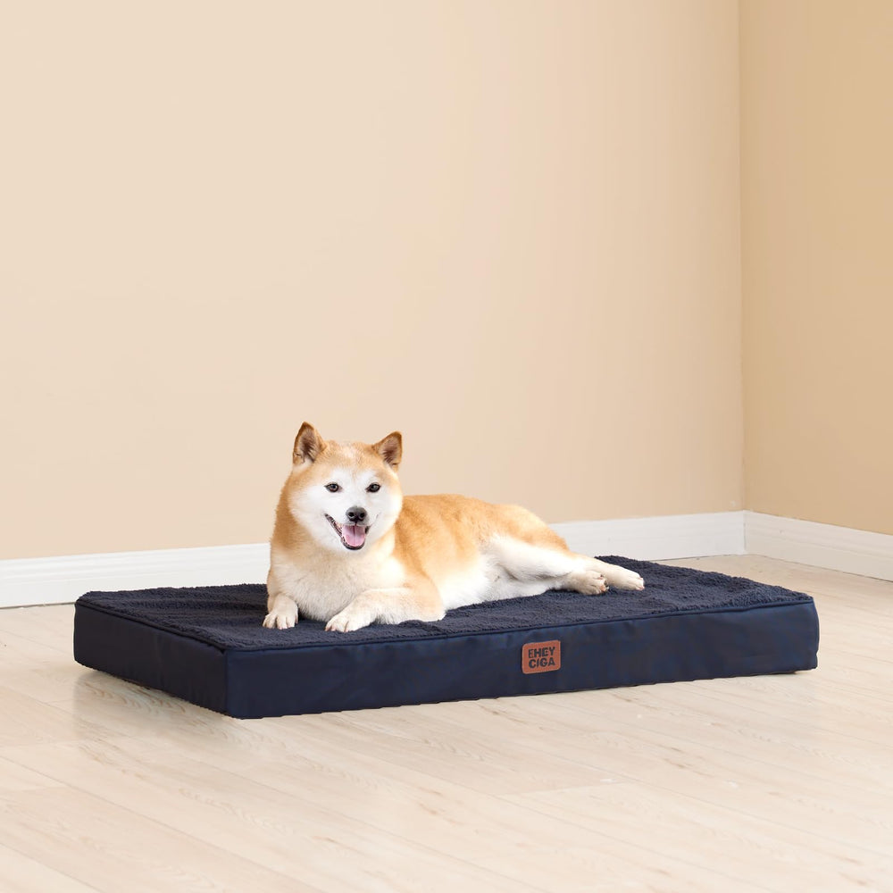EHEYCIGA orthopedic dog bed placed directly on the floor.