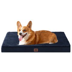 EHEYCIGA orthopedic dog bed shown from the front in navy.