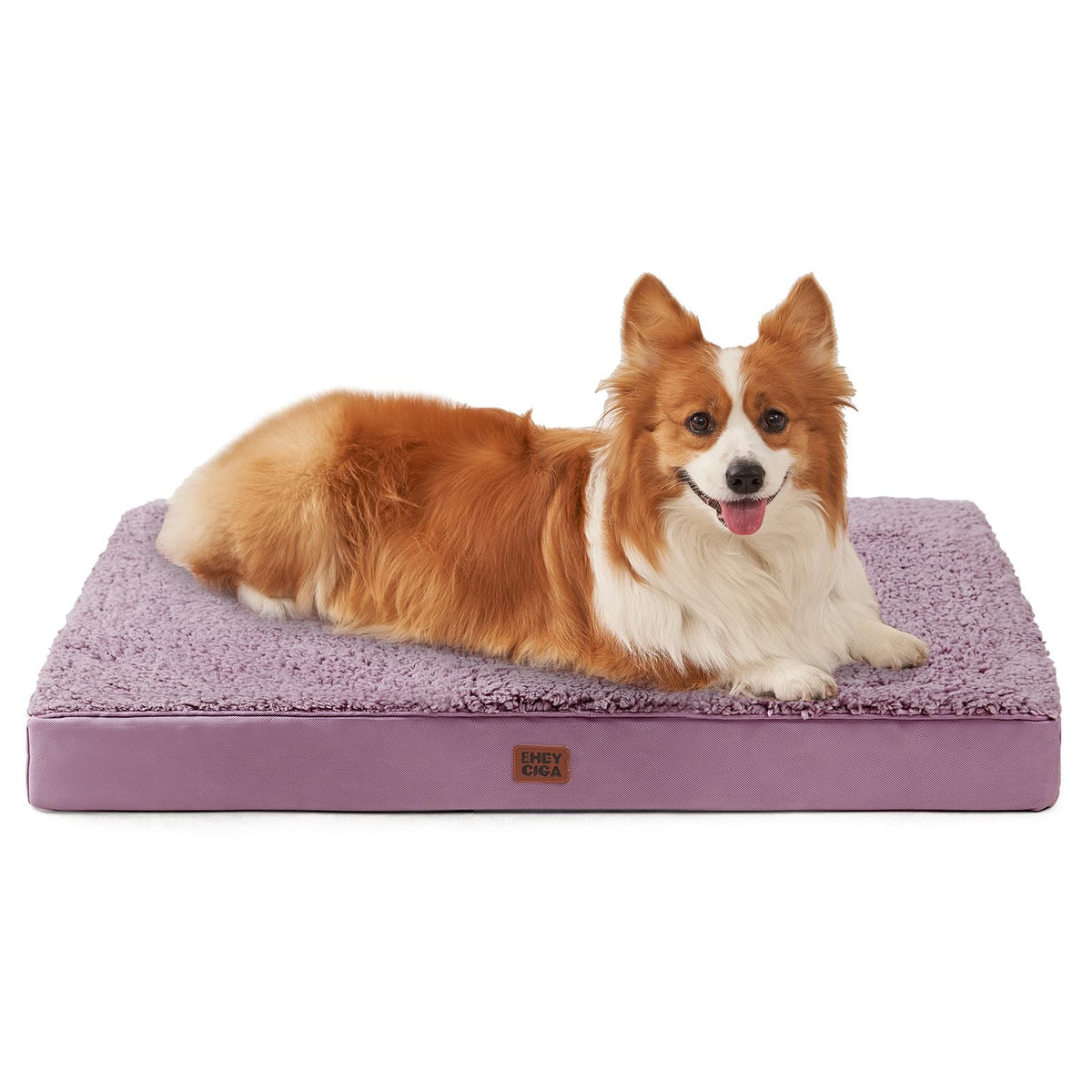 EHEYCIGA orthopedic dog bed shown from the front with its flat mattress shape.