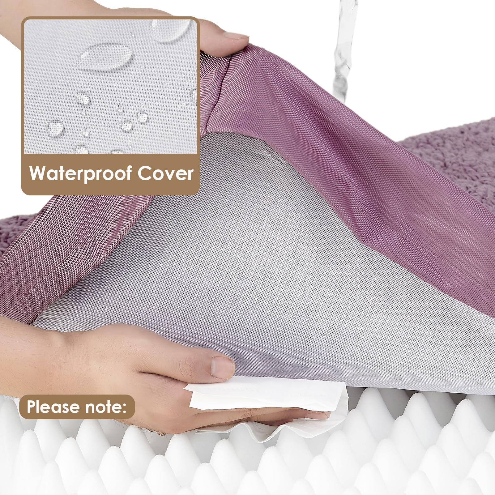 EHEYCIGA orthopedic dog bed zipper close-up on the removable cover.