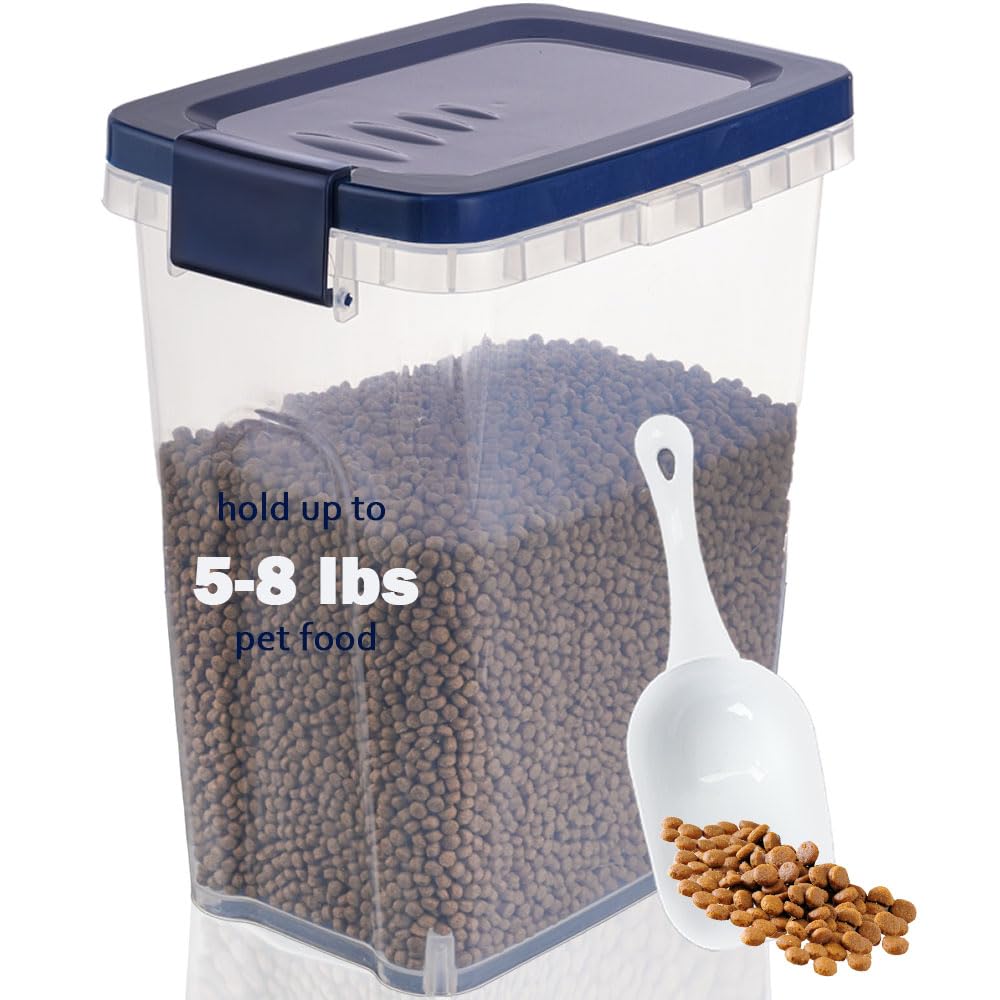 Elwichen pet food container shown from the front with its lid in place.