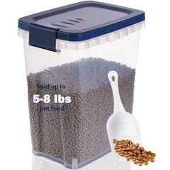 Elwichen pet food container shown from the front with its lid in place.