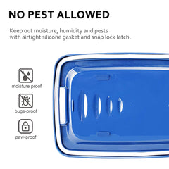 Elwichen pet food container shown from the side to display its narrow shape.