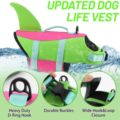 EMUST Dog Life Jacket detail showing adjustable straps and quick-release buckles.