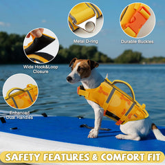 EMUST Dog Life Jacket foam panels shown in close-up.
