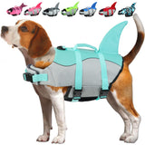 EMUST Mermaid Dog Life Jacket shown from the front in turquoise.