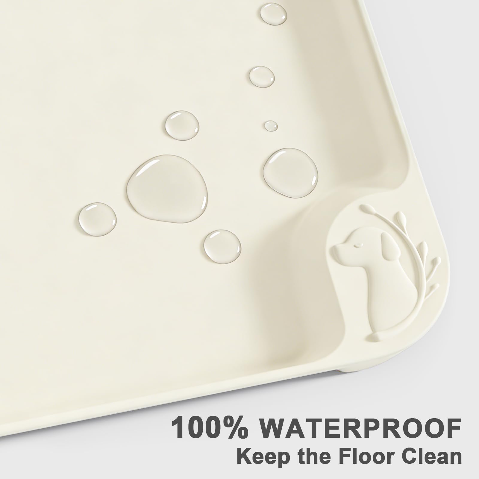 ESTHELLO silicone pet feeding mat placed beneath a pet feeding setup.