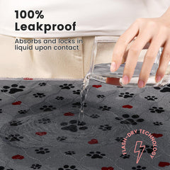 ESWIN washable dog pee pads shown in a detail view of their four-layer construction.