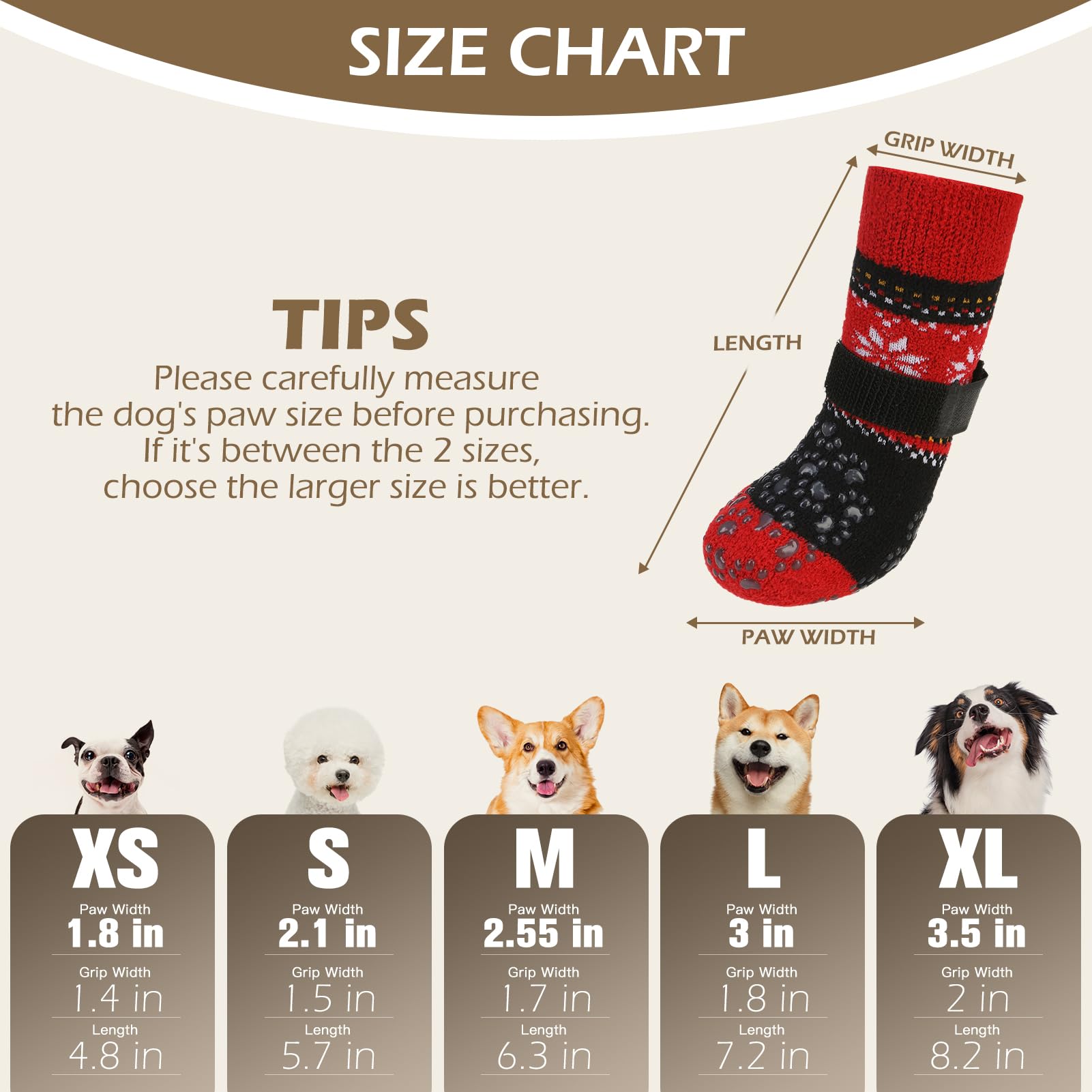 EXPAWLORER dog socks close-up showing the round dotted grip.