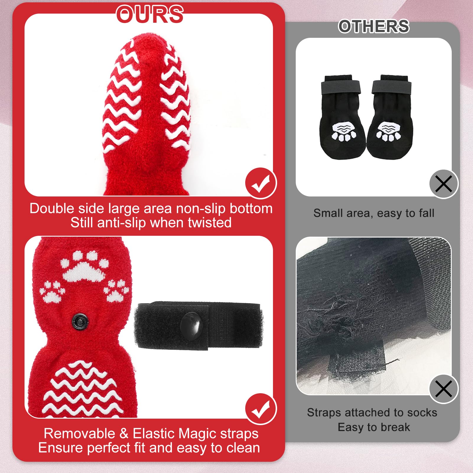 EXPAWLORER dog socks opened to show the soft fleece interior and pile fabric.