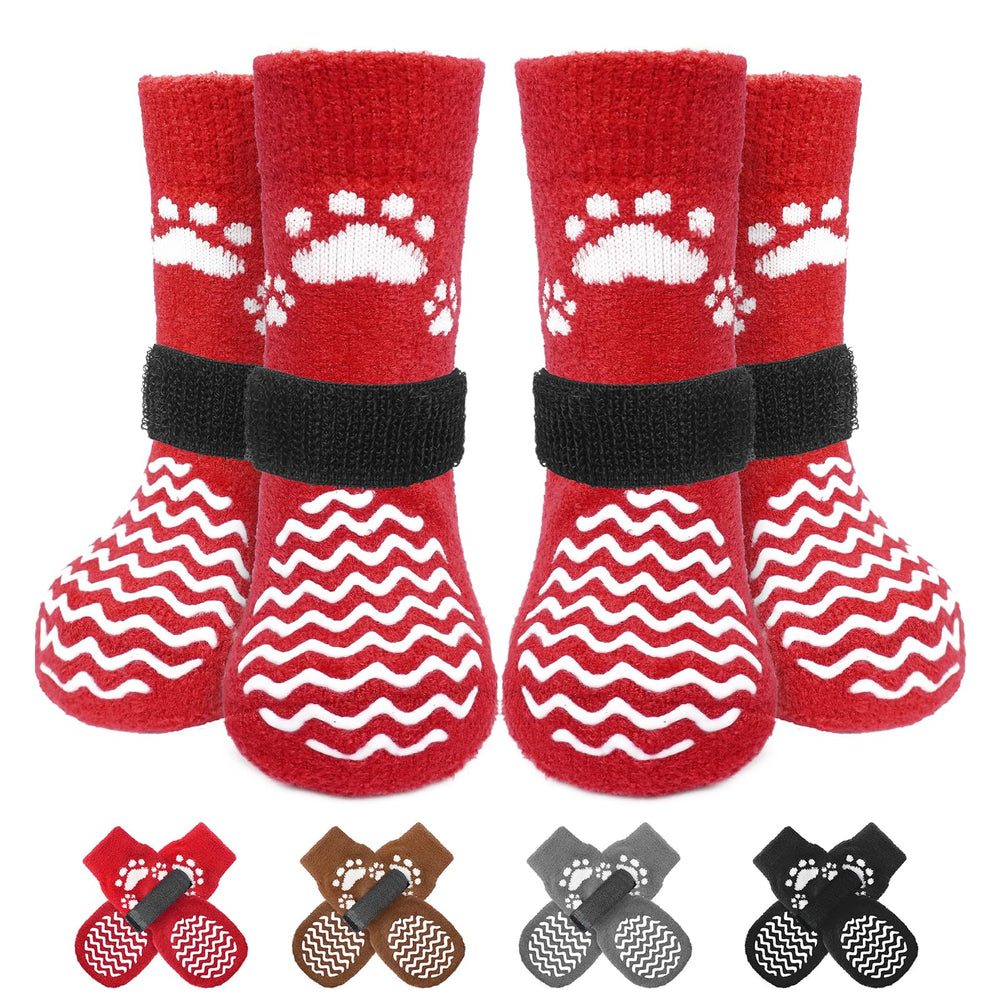 EXPAWLORER dog socks shown from the front to display their overall shape.