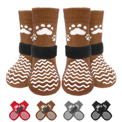 EXPAWLORER dog socks shown from the front to display their overall shape.